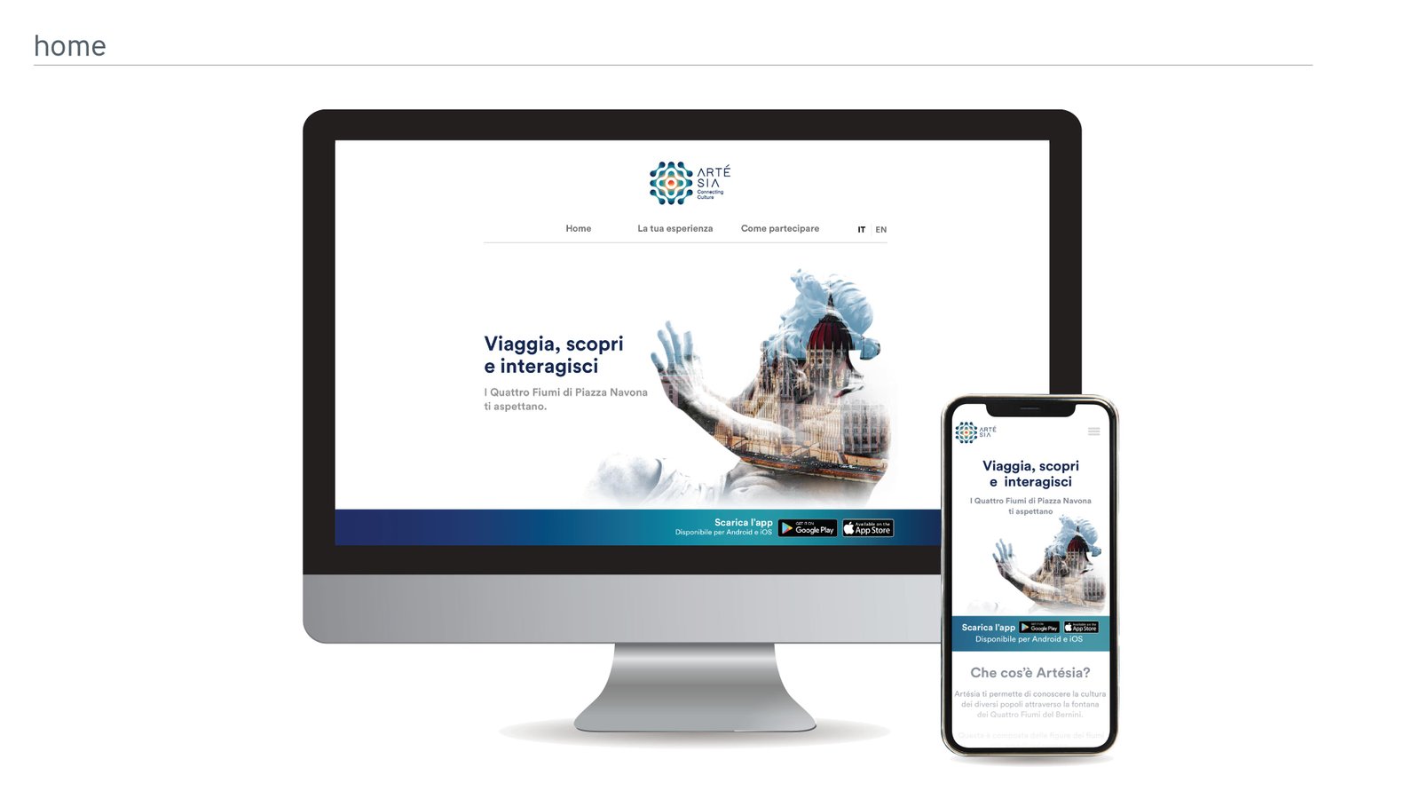 vista dall'alto sull'area sacra con dettaglio sul bacile e proiezione del responso fase 1